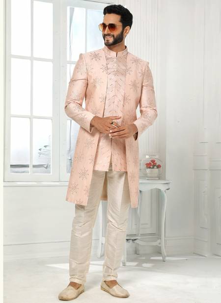 Light Pink Colour Vol 26 New Latest Designer Jacquard Nawabi Indo Western Collection 1778